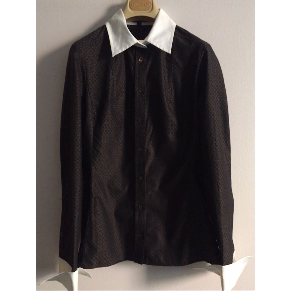 GUCCI NWT White Collar Formal Suit Button Down Top